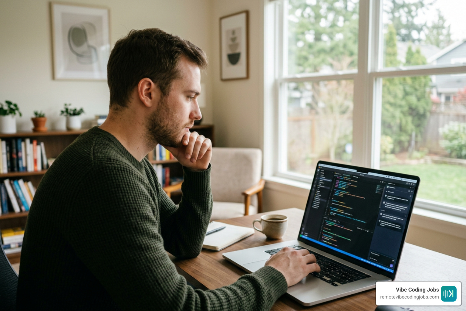 Developer using modern AI-assisted editor Cursor and Claude to vibe code