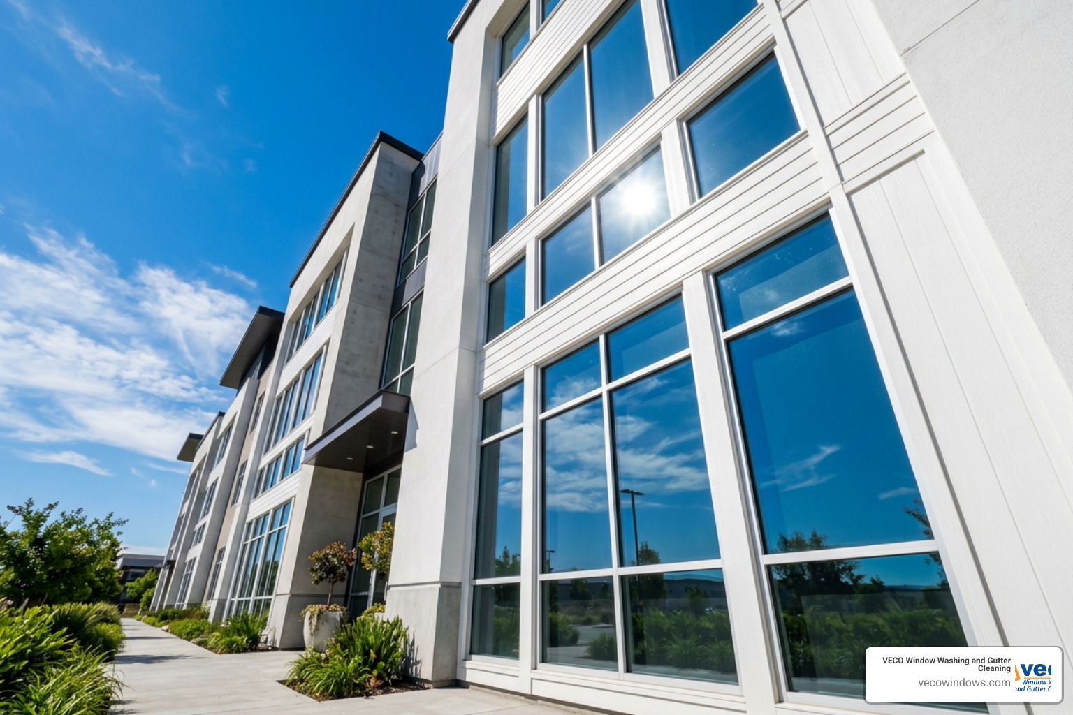 sparkling clean building facade