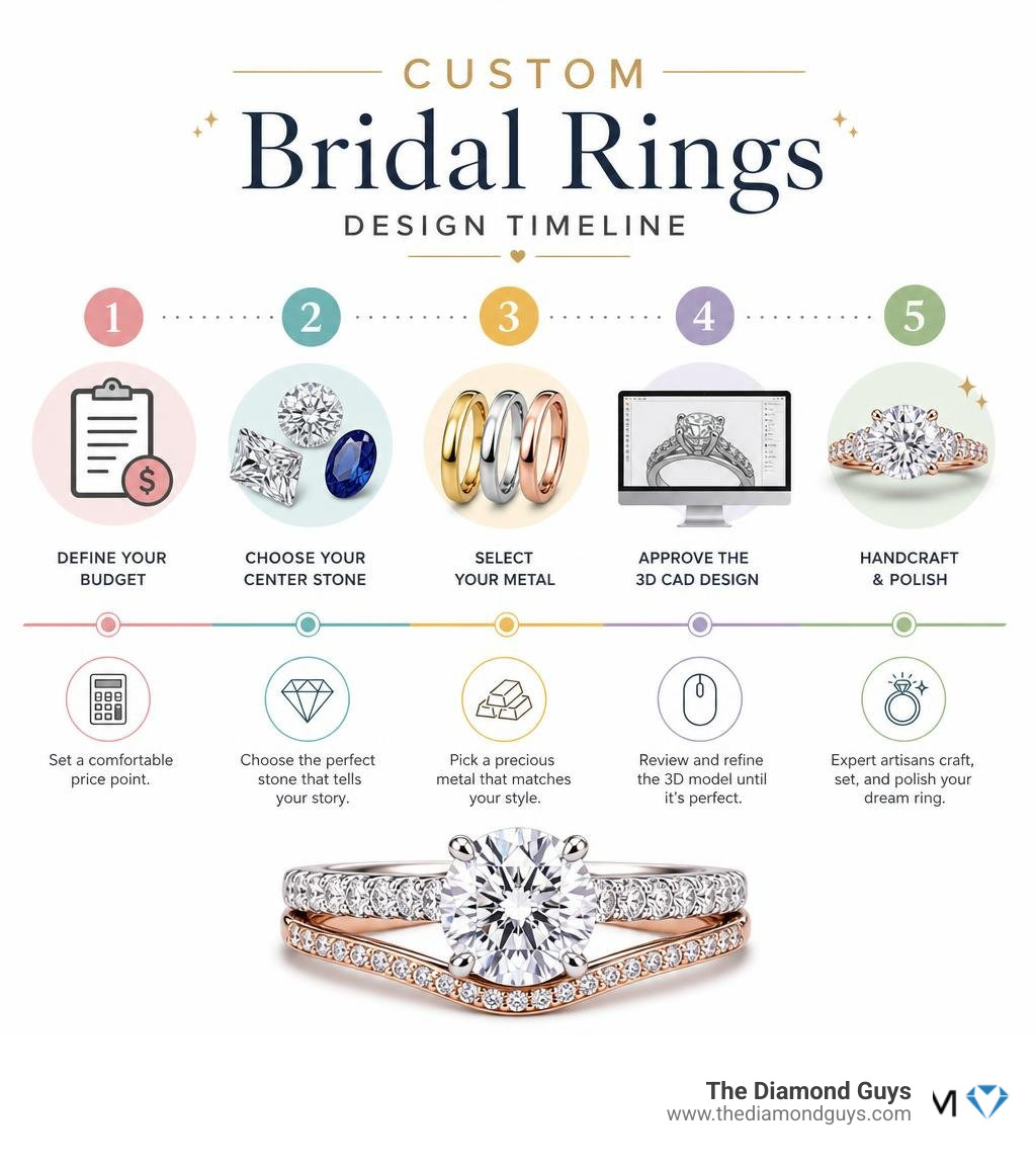 custom bridal rings design timeline infographic infographic