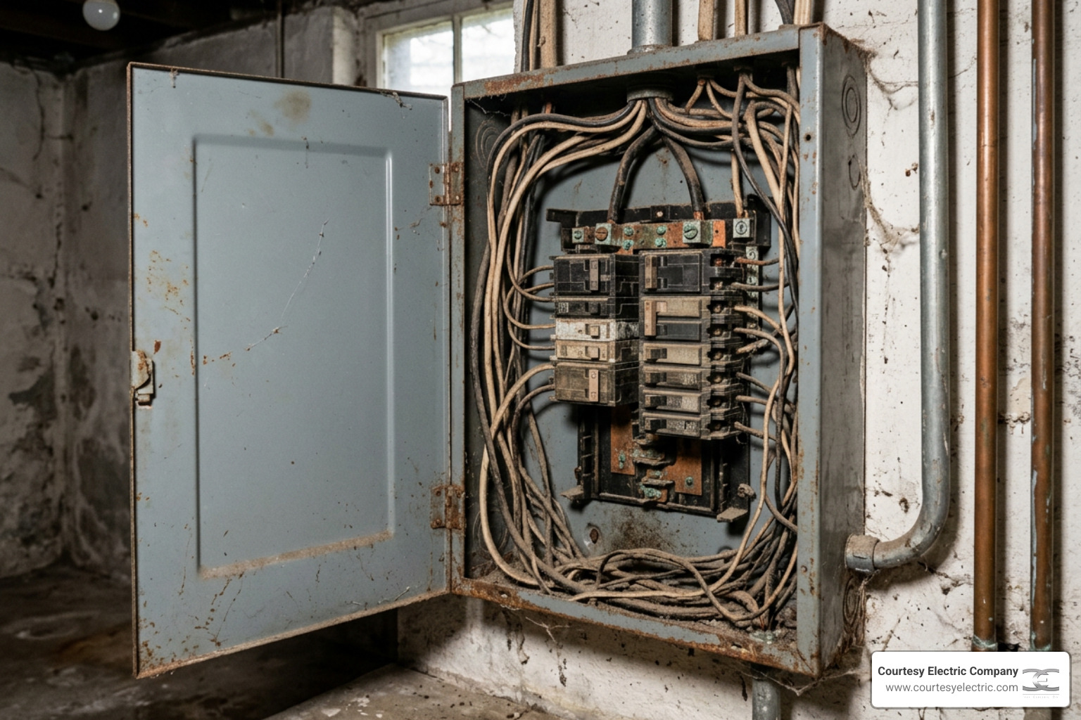 an aging electrical panel in need of professional evaluation an aging electrical panel in need of professional evaluation