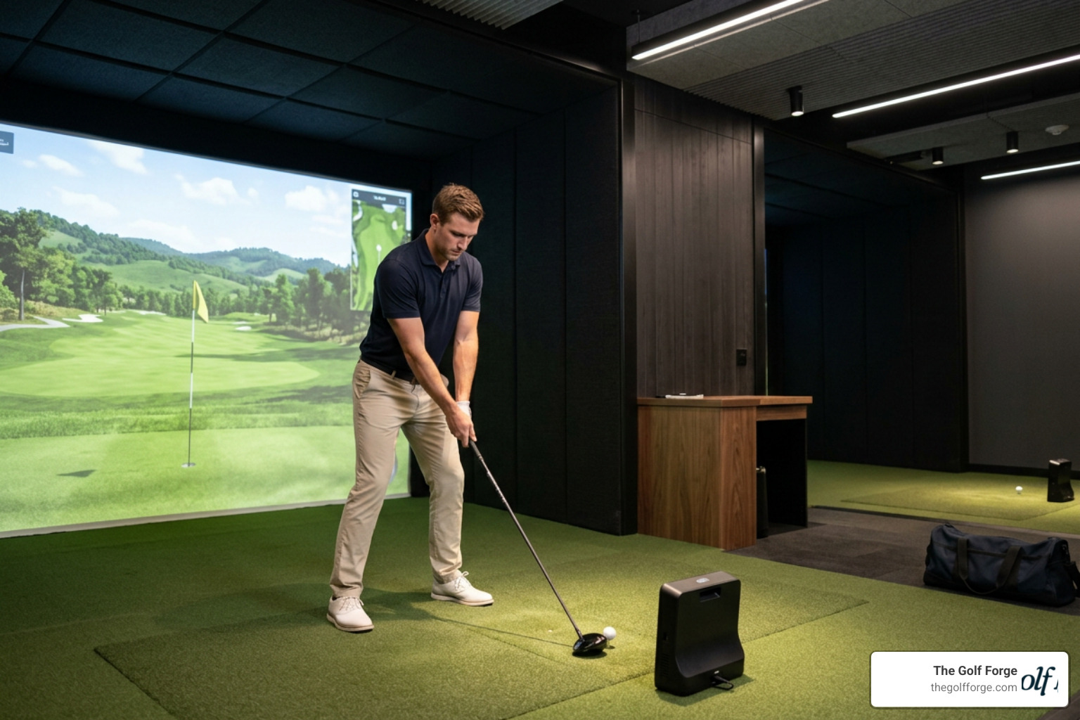 private golf simulator bay with high tech launch monitor private golf simulator bay with high tech launch monitor