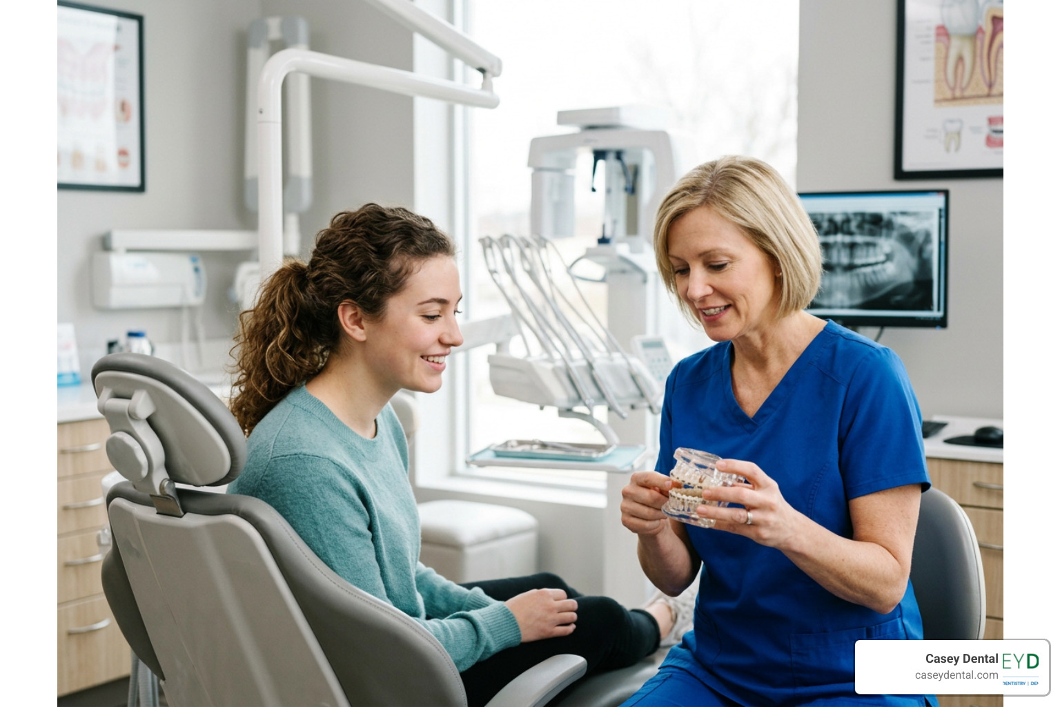 Patient discussing treatment options with an orthodontic specialist