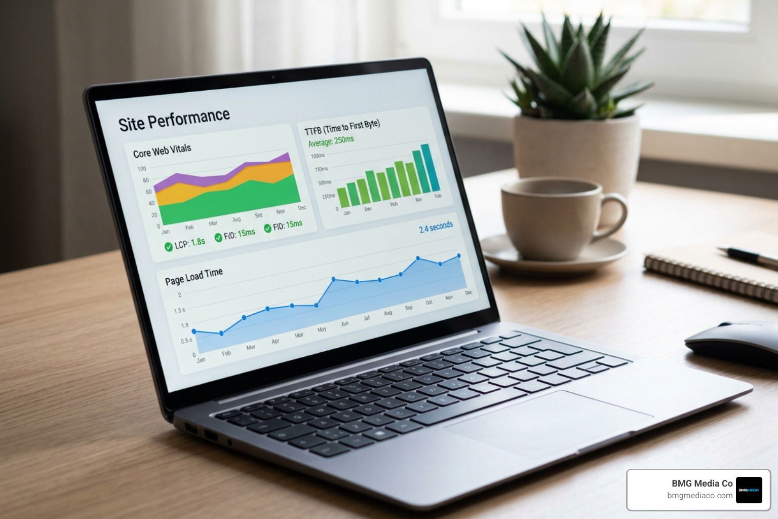 Website speed and Core Web Vitals metrics visualization