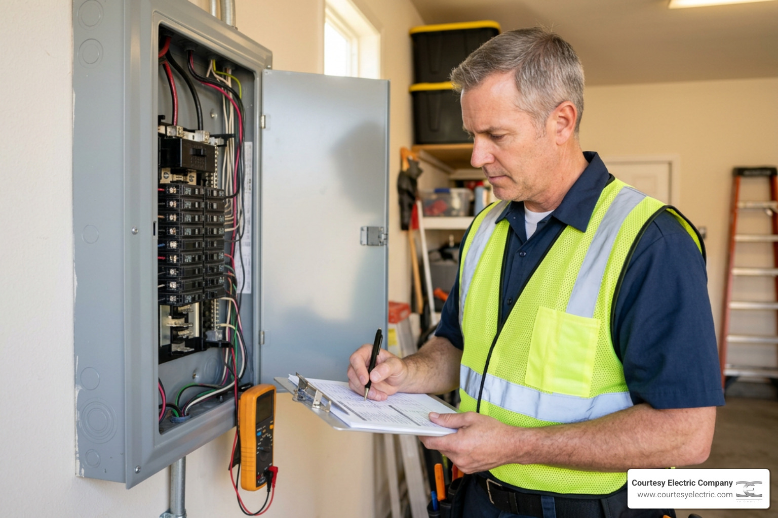electrician performing a residential load calculation