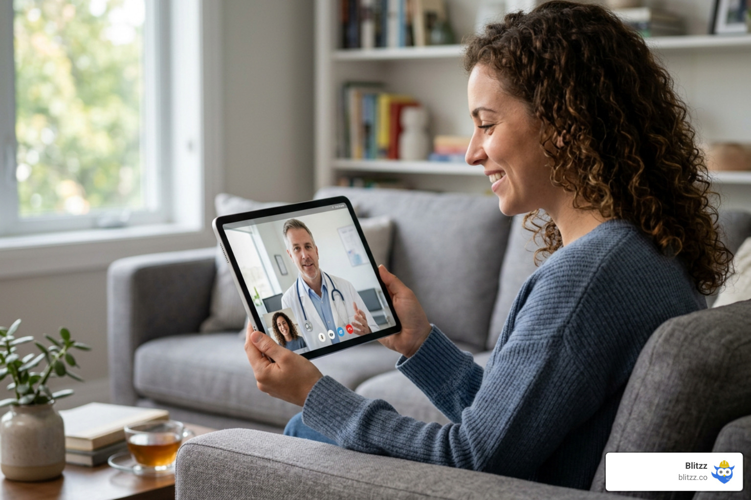 Customer receiving an SMS link for an instant video call