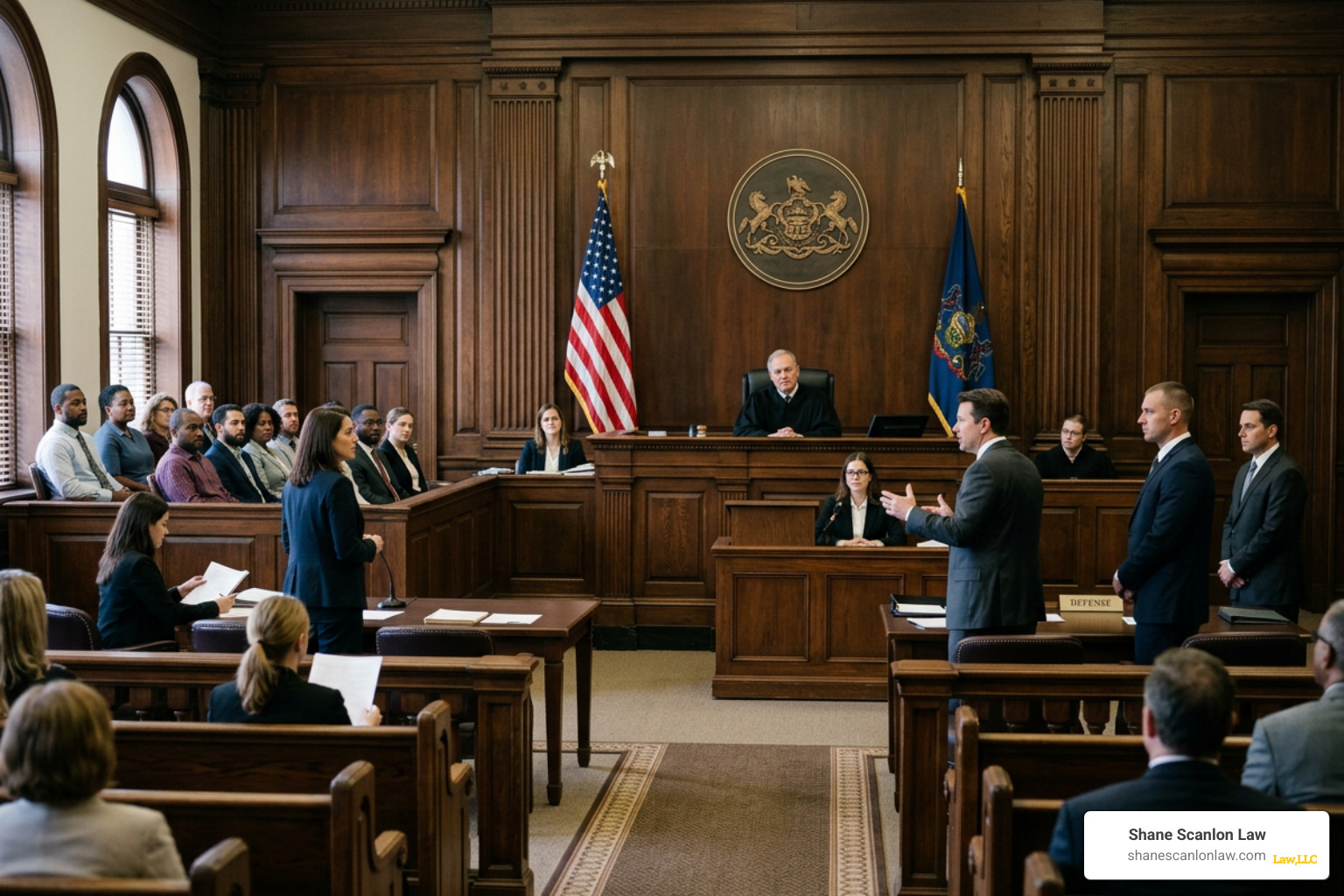 Courtroom trial proceedings in Lackawanna County Pennsylvania Courtroom trial proceedings in Lackawanna County Pennsylvania