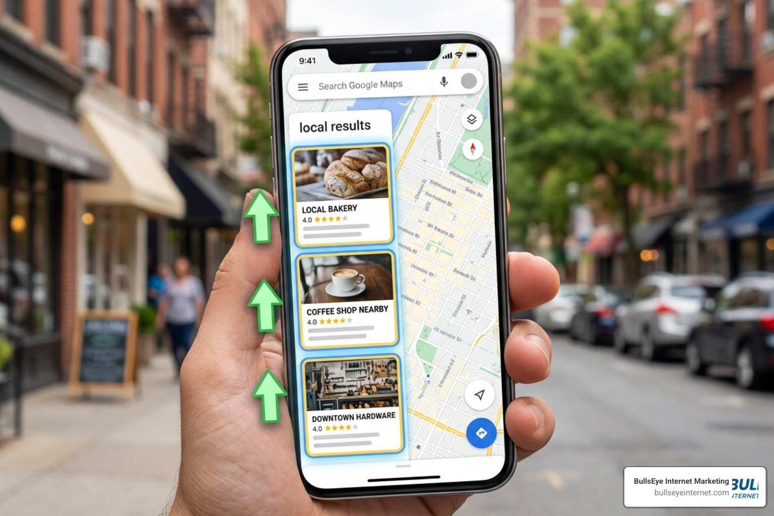 Google Maps 3-Pack ranking visual representation showing visibility increases Google Maps 3-Pack ranking visual representation showing visibility increases