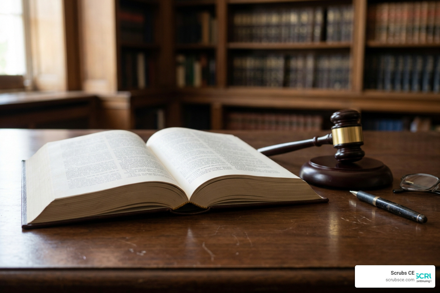 Ohio pharmacy law book and gavel jurisprudence CE Ohio pharmacy law book and gavel jurisprudence CE