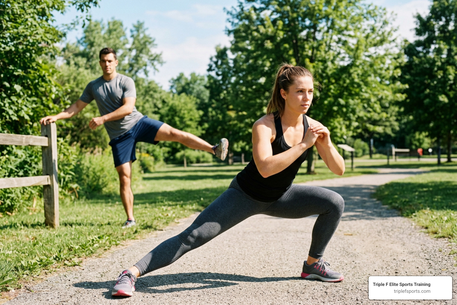 Dynamic lateral lunges and leg swings for active groin mobility Dynamic lateral lunges and leg swings for active groin mobility