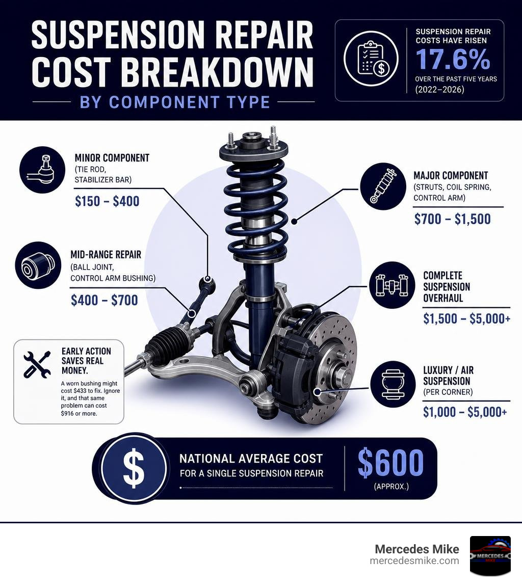 Suspension repair cost breakdown by component type infographic infographic Suspension repair cost breakdown by component type infographic infographic
