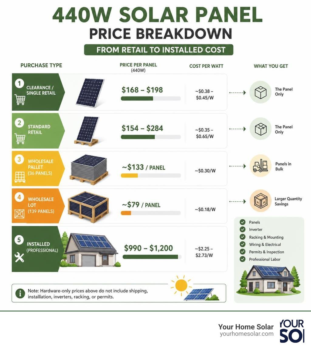440W solar panel price breakdown from retail to installed cost infographic infographic 440W solar panel price breakdown from retail to installed cost infographic infographic