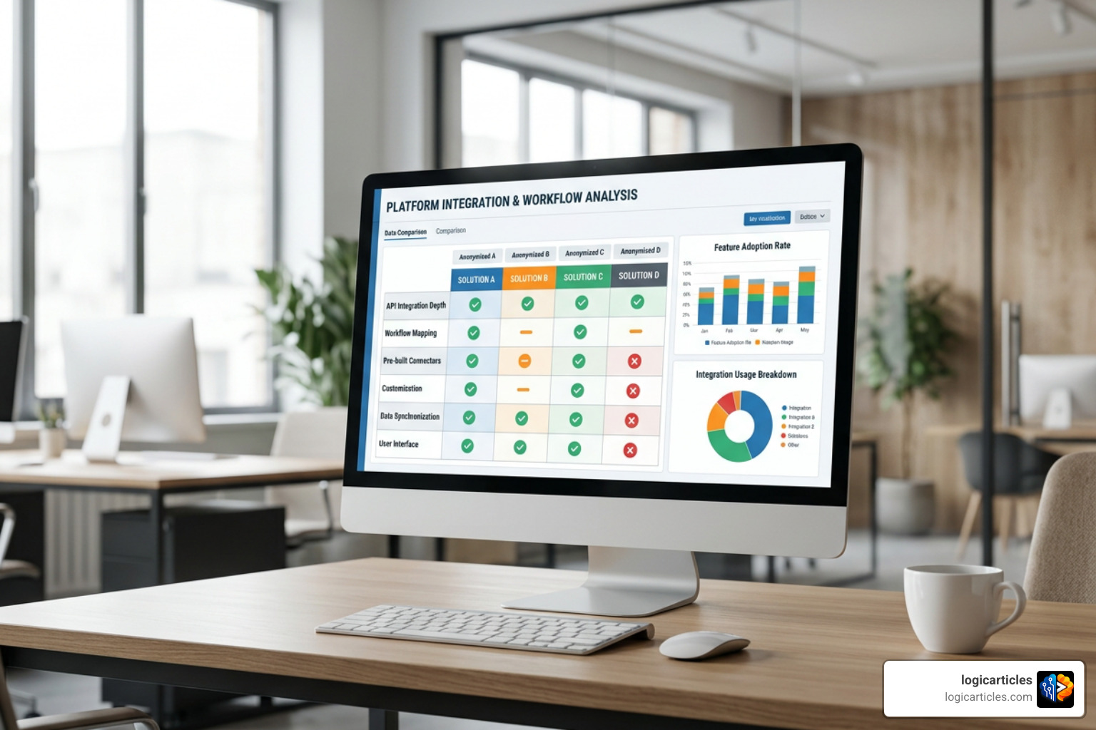 A modern software comparison dashboard evaluating tool integration depth and workflow mapping A modern software comparison dashboard evaluating tool integration depth and workflow mapping