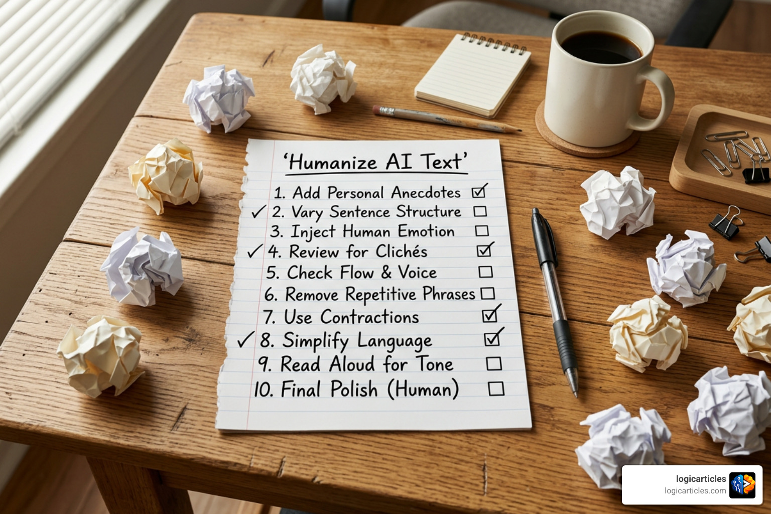 Checklist for humanizing AI text Checklist for humanizing AI text