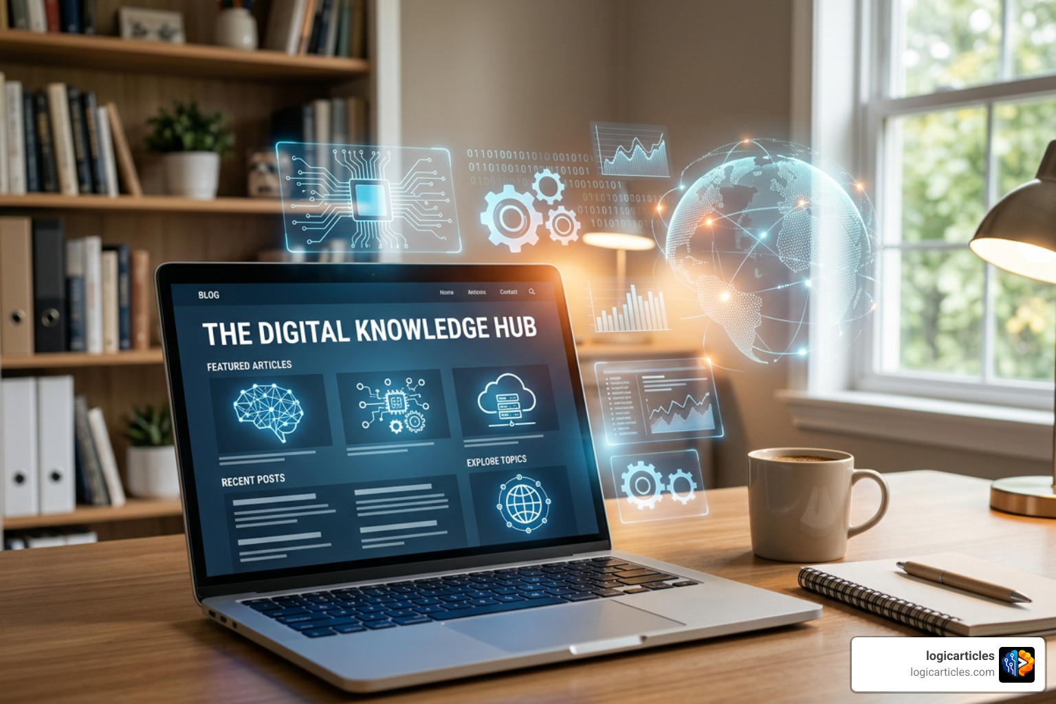 Digital knowledge hub and multi-niche blog concept Digital knowledge hub and multi-niche blog concept