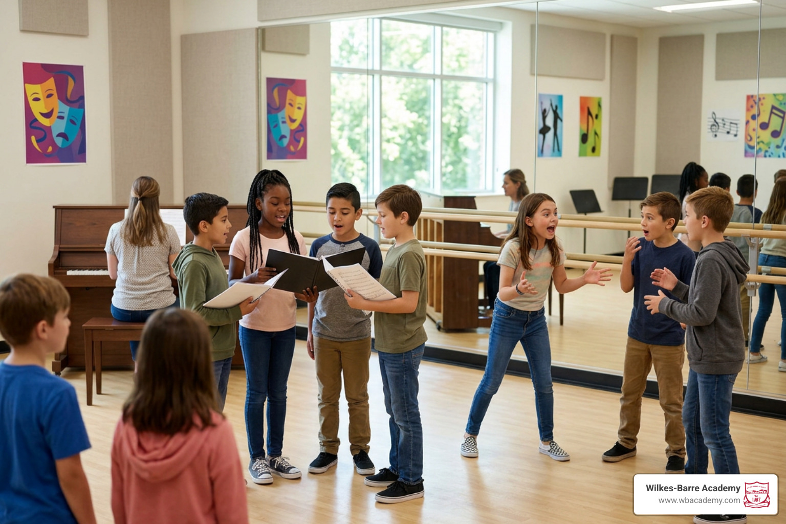 Kids practicing musical theater and choral music Kids practicing musical theater and choral music