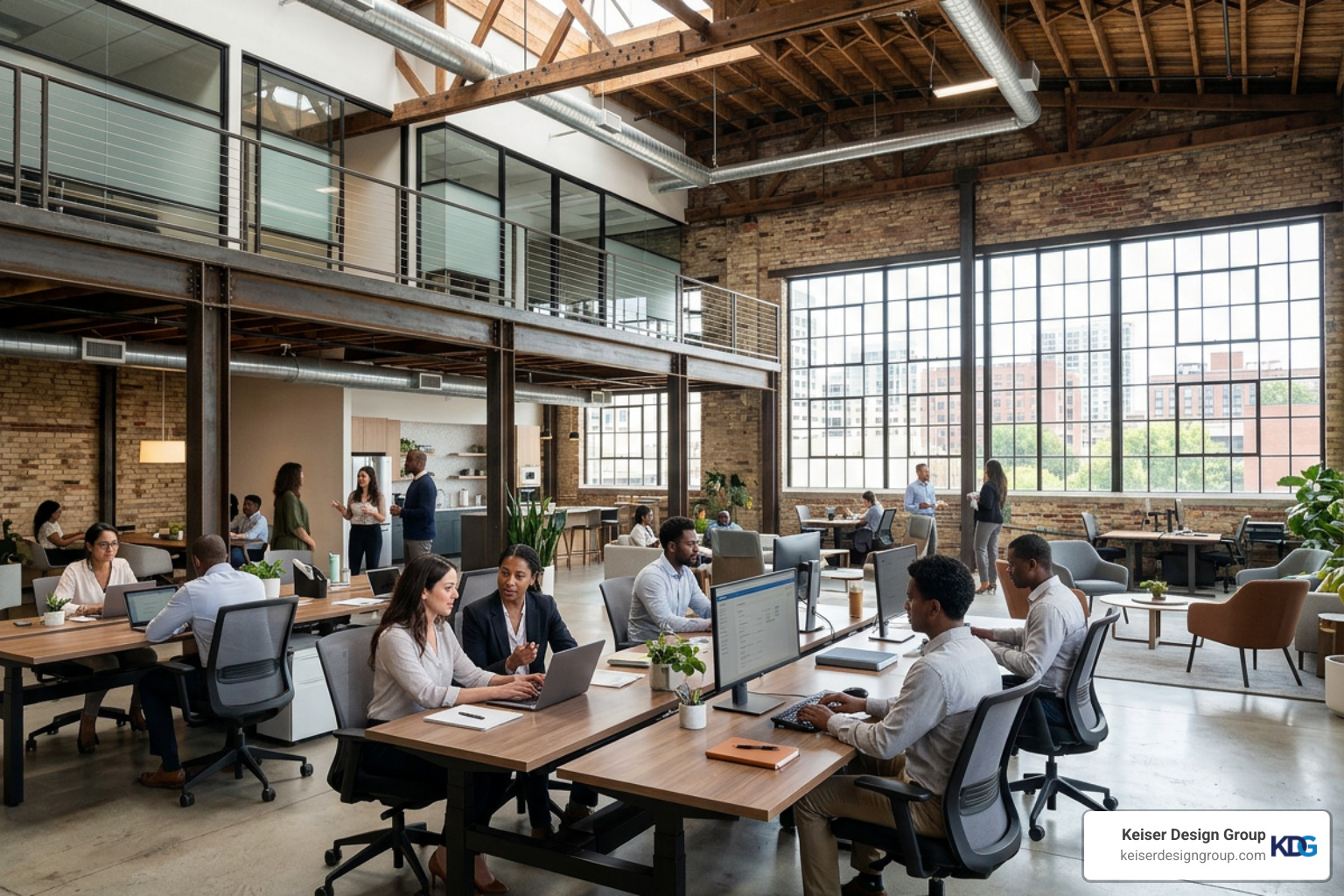 Repurposed urban warehouse transformed into a modern commercial office hub Repurposed urban warehouse transformed into a modern commercial office hub