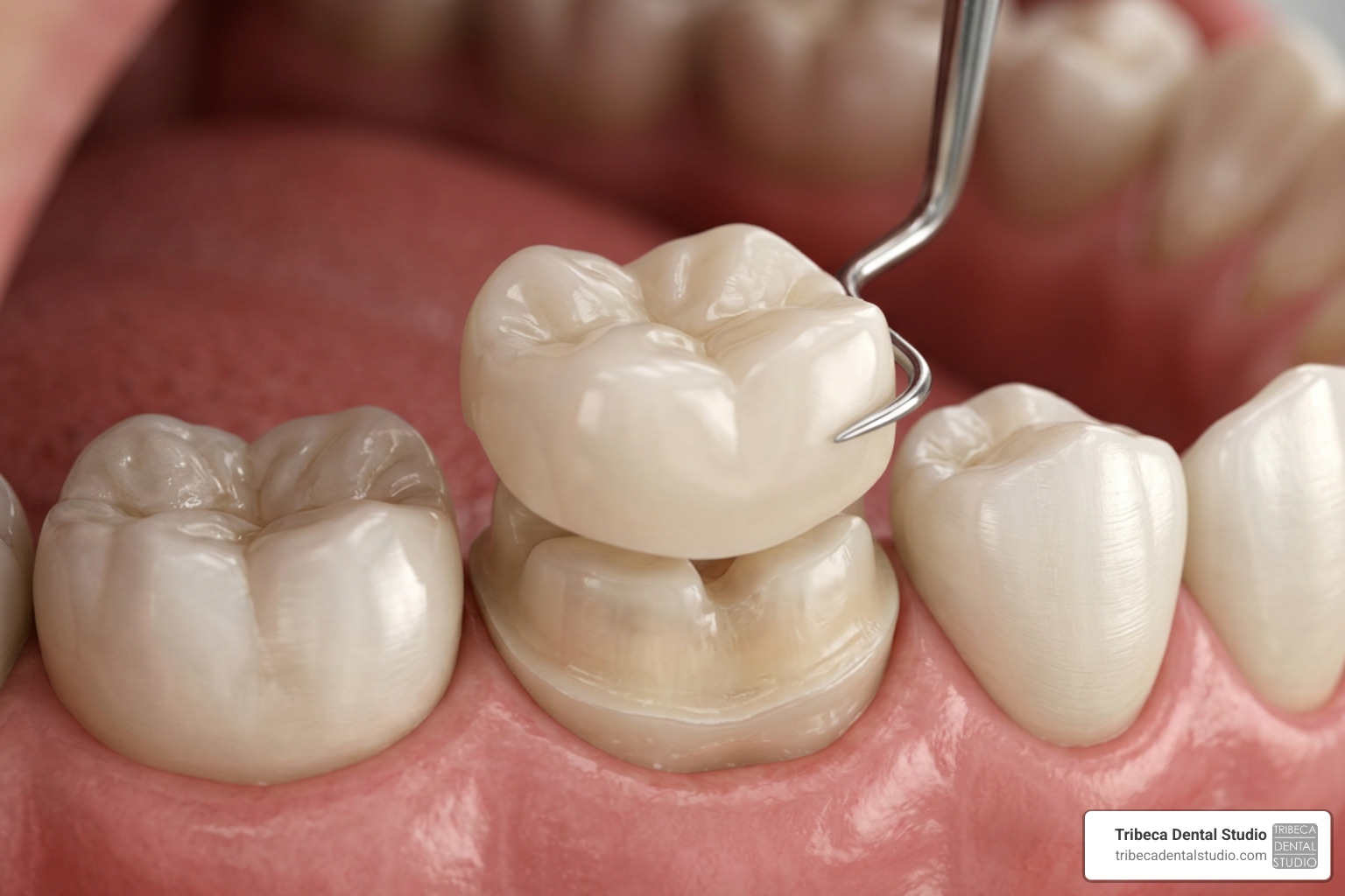 Anatomy of a dental onlay fitting onto a molar