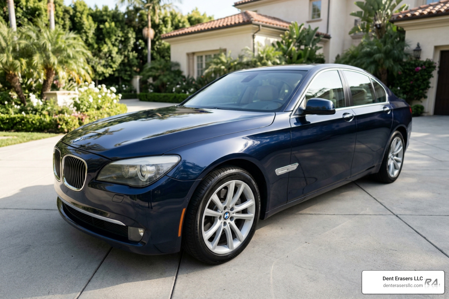 A flawless fender repair on a luxury vehicle parked in a residential driveway in Brentwood CA A Flawless Fender Repair On A Luxury Vehicle Parked In A Residential Driveway In Brentwood Ca