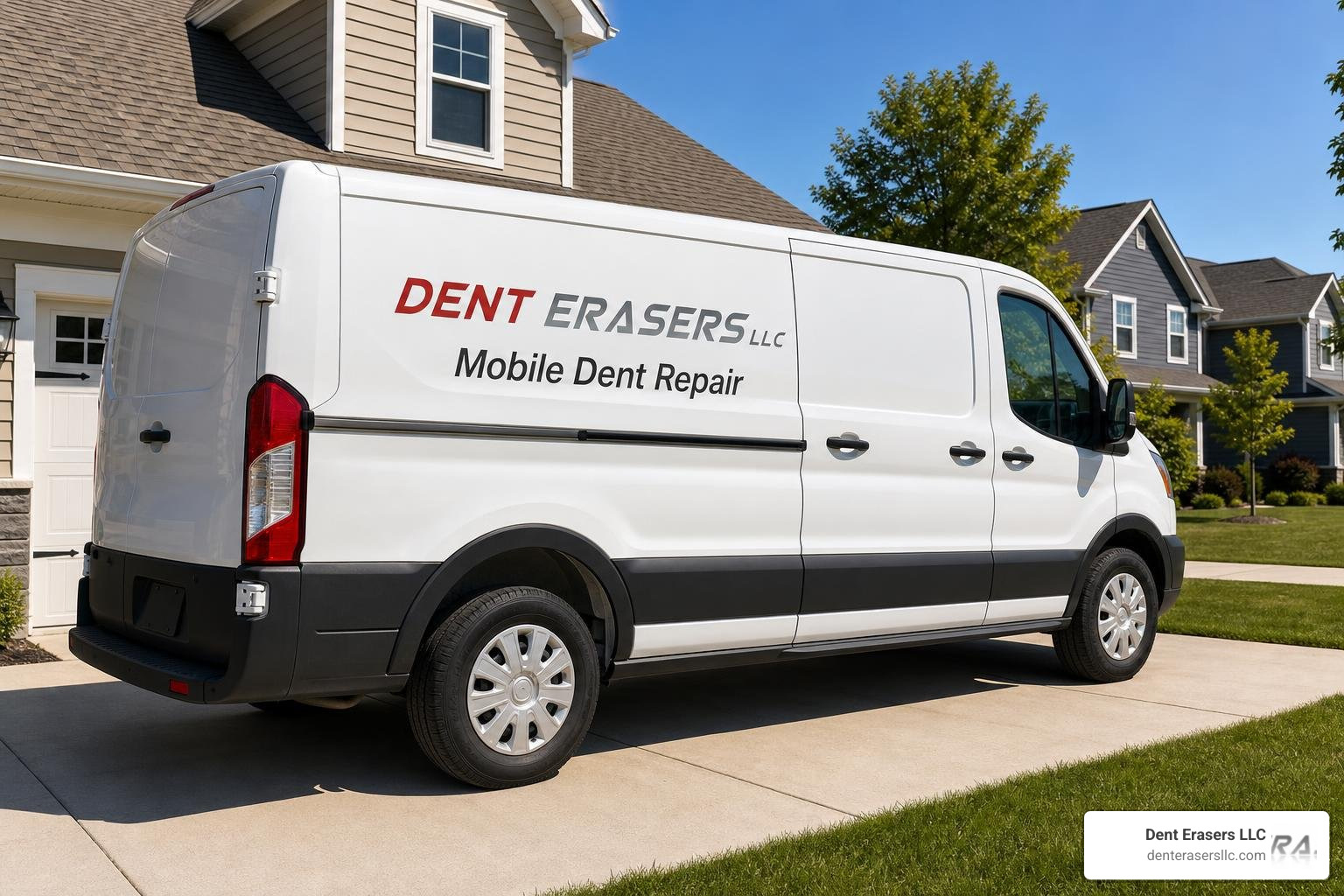 mobile service van parked in a residential driveway Mobile Service Van Parked In A Residential Driveway