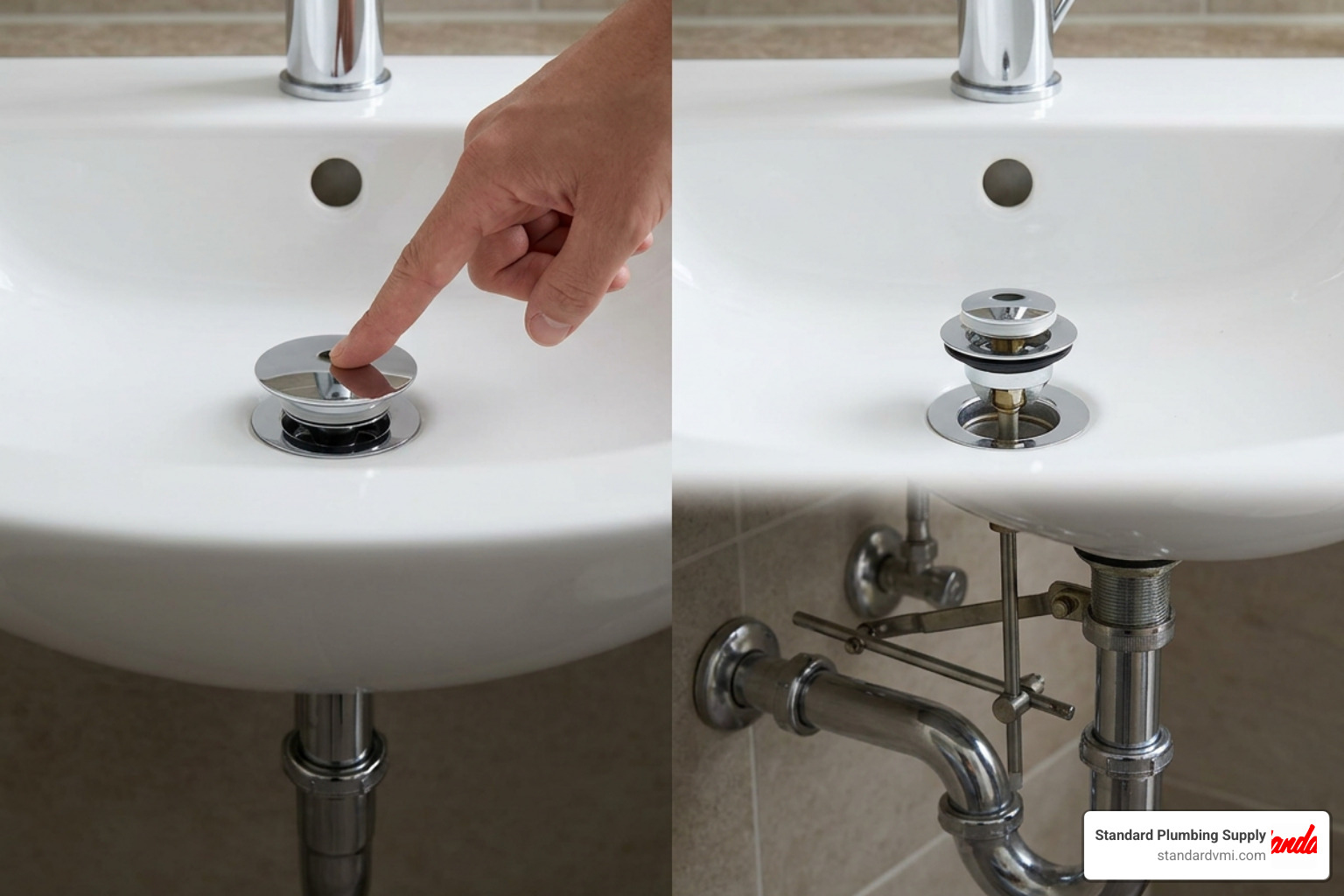 comparing push plug and traditional pop-up comparing push plug and traditional pop-up