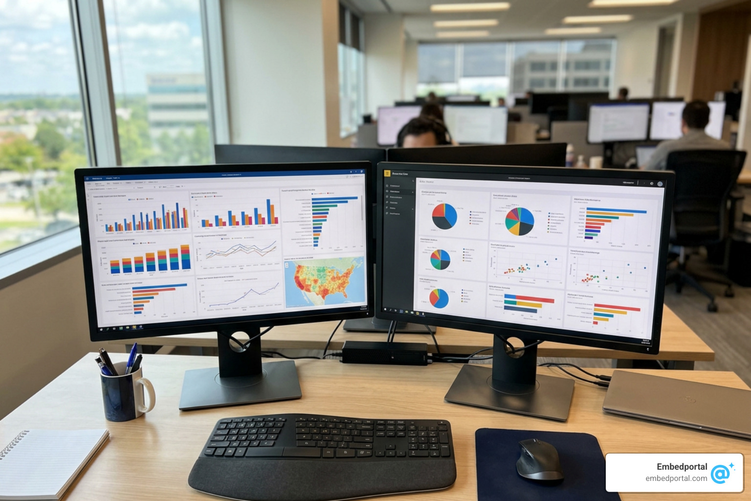 Embedportal unified dashboard portal showing Tableau and Power BI side-by-side