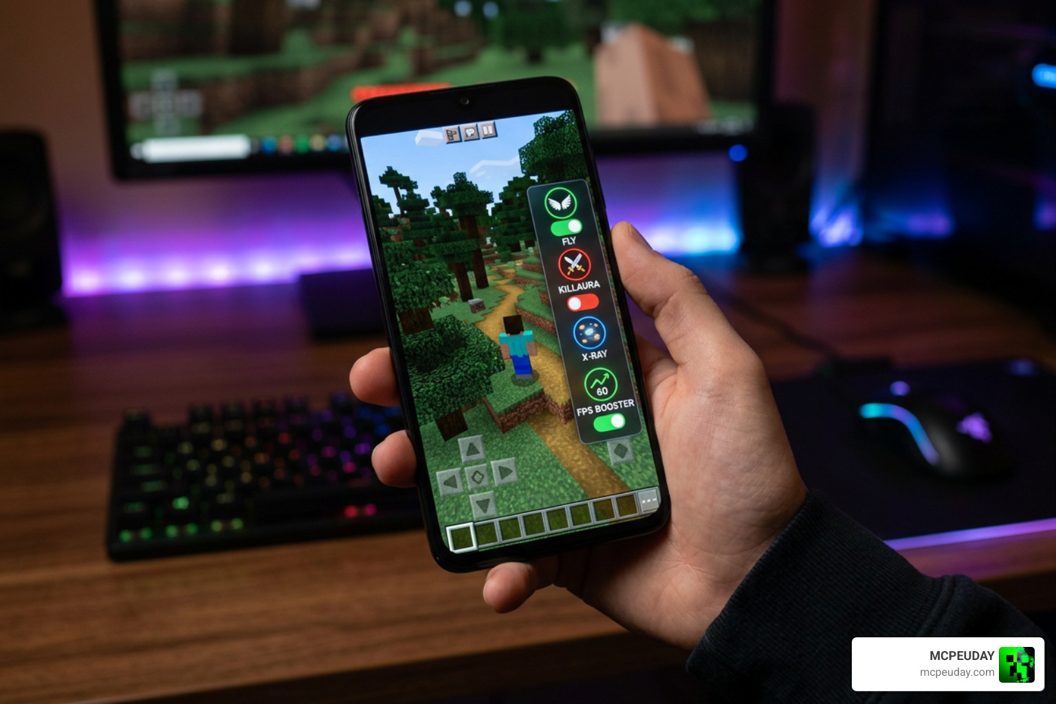 Apollon Client overlay menu interface in Minecraft PE Bedrock Apollon Client overlay menu interface in Minecraft PE Bedrock