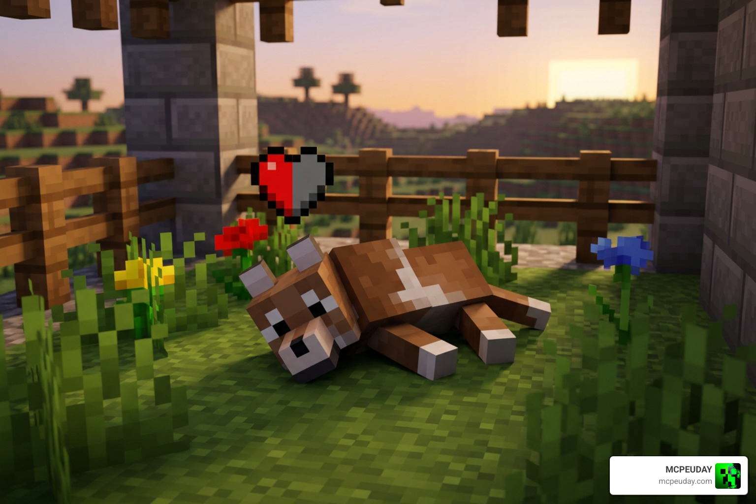 Minecraft dog lying down in Injured Mode protected from death Minecraft dog lying down in Injured Mode protected from death