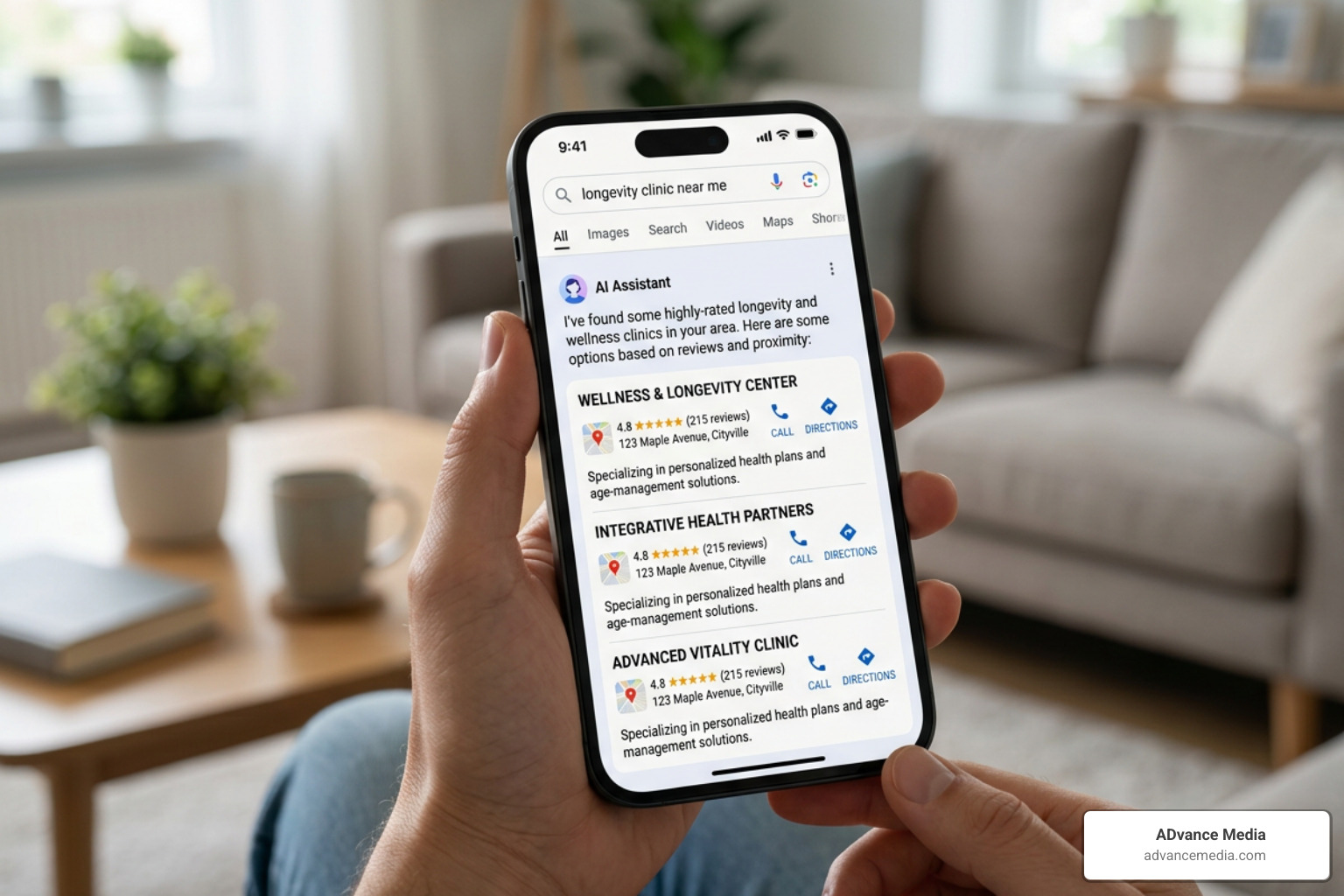 AI search results for longevity clinics AI search results for longevity clinics