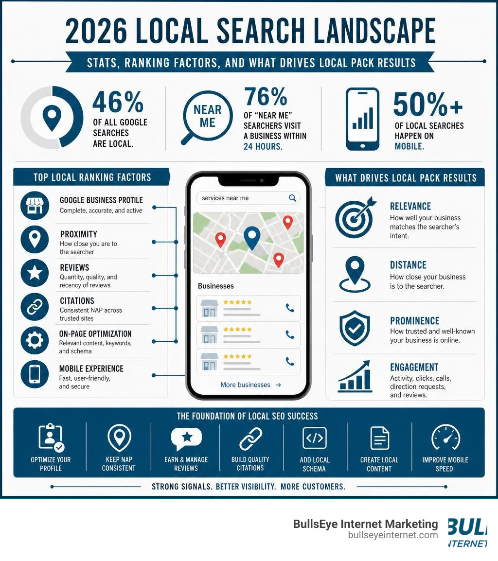 2026 local search landscape infographic: stats, ranking factors, and what drives local pack results infographic 2026 local search landscape infographic: stats, ranking factors, and what drives local pack results infographic