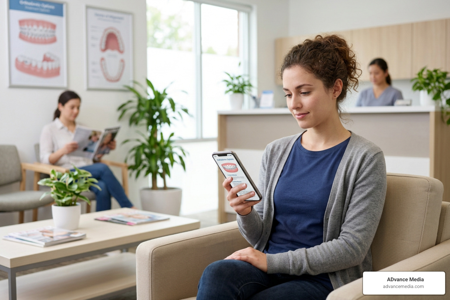 patient researching orthodontic treatments on a smartphone patient researching orthodontic treatments on a smartphone