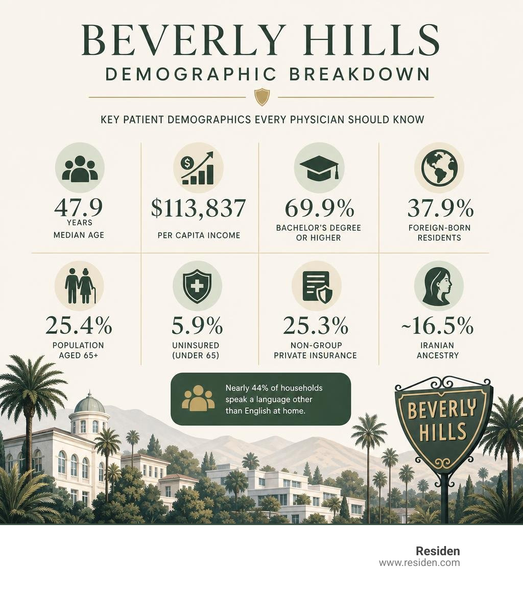 Beverly Hills demographic breakdown infographic for physicians infographic Beverly Hills demographic breakdown infographic for physicians infographic