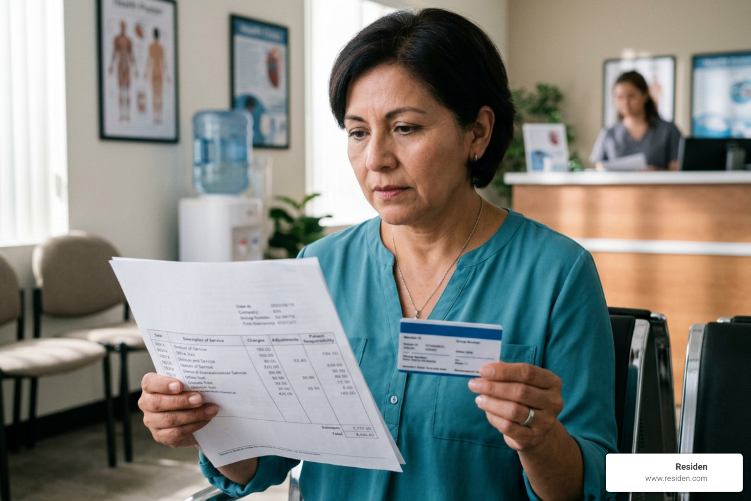 cash pay vs insurance patient comparing medical bill and insurance card