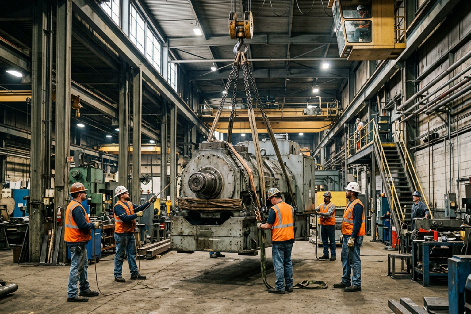 heavy rigging operations lifting large industrial equipment heavy rigging operations lifting large industrial equipment