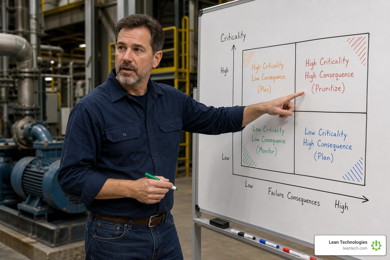 Asset prioritization matrix based on criticality and failure consequences Asset prioritization matrix based on criticality and failure consequences