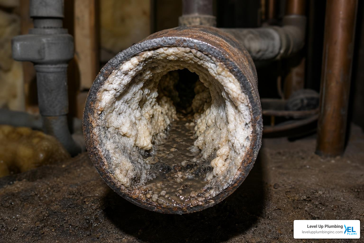 mineral buildup in older pipes causing slow drains in Cypress CA