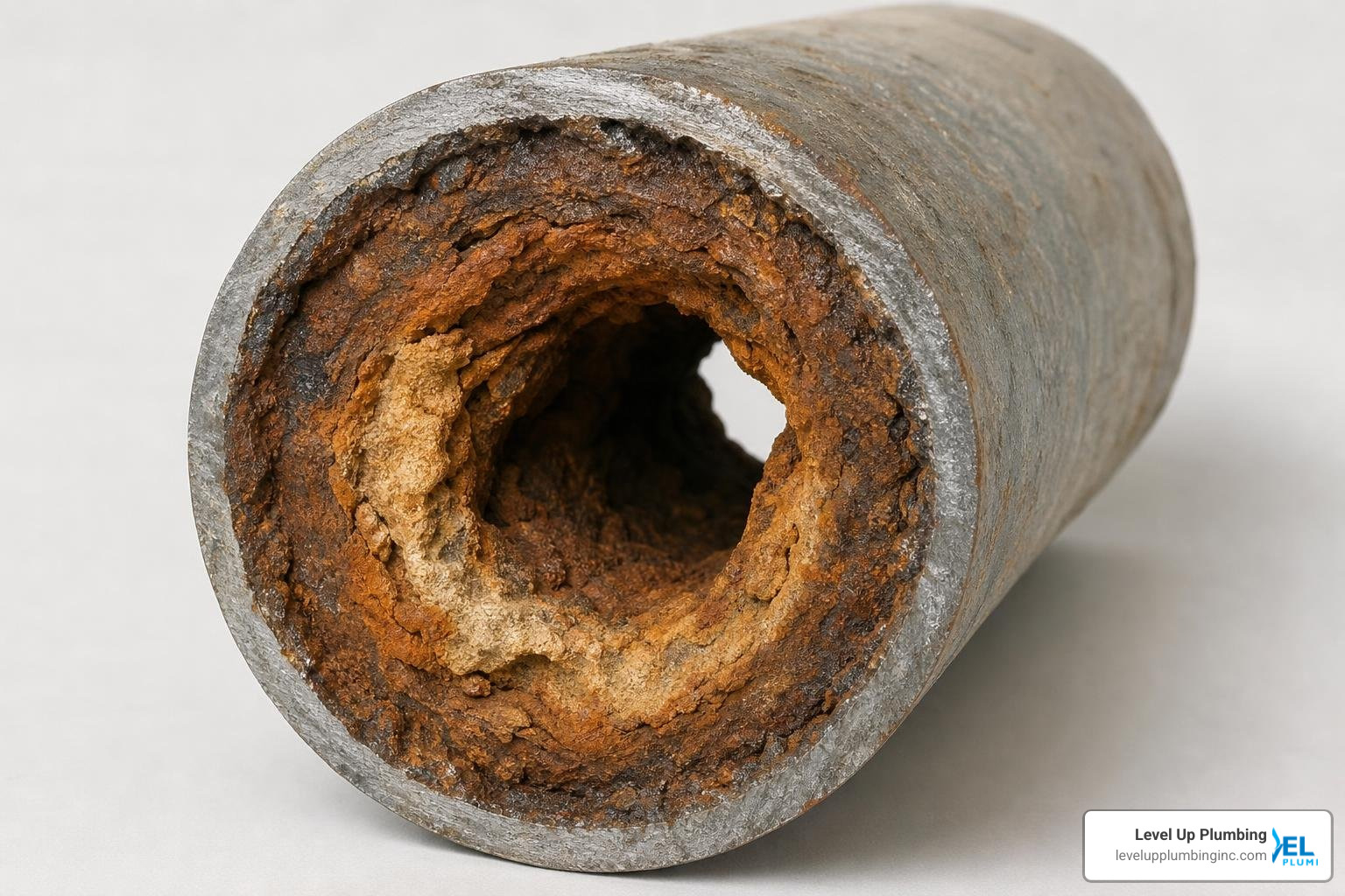 corroded galvanized pipes showing narrow interior diameter corroded galvanized pipes showing narrow interior diameter