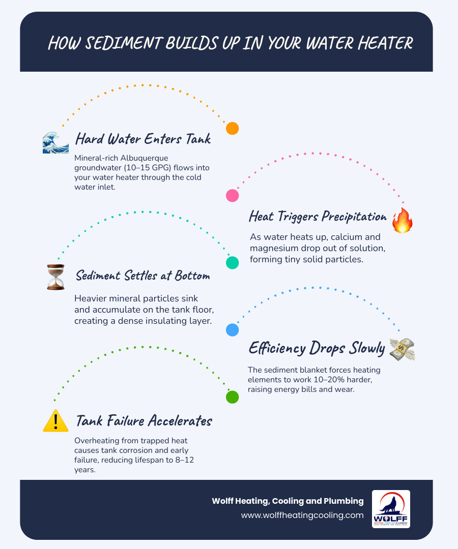 Water heater flushing frequency guide by water hardness level for Albuquerque homeowners infographic Water heater flushing frequency guide by water hardness level for Albuquerque homeowners infographic