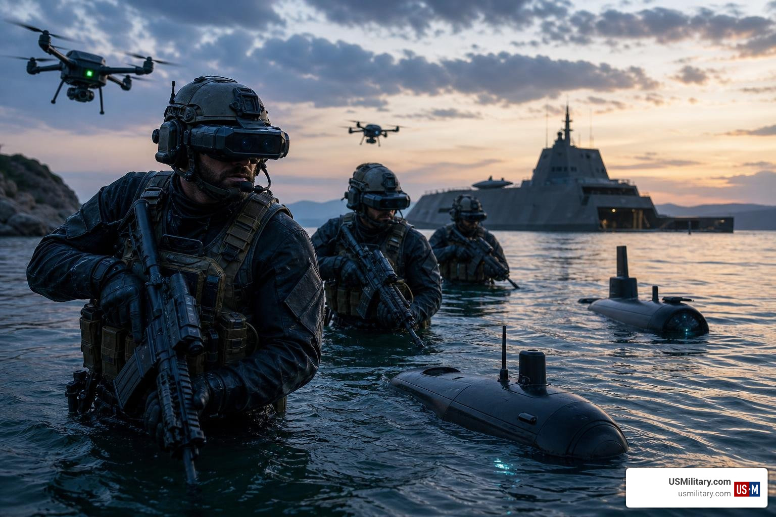 Futuristic military technology in naval special warfare operations