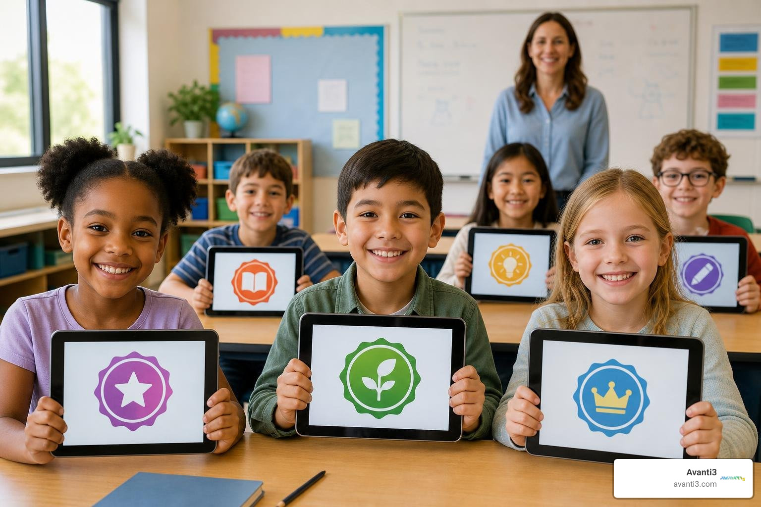 students earning digital badges students earning digital badges