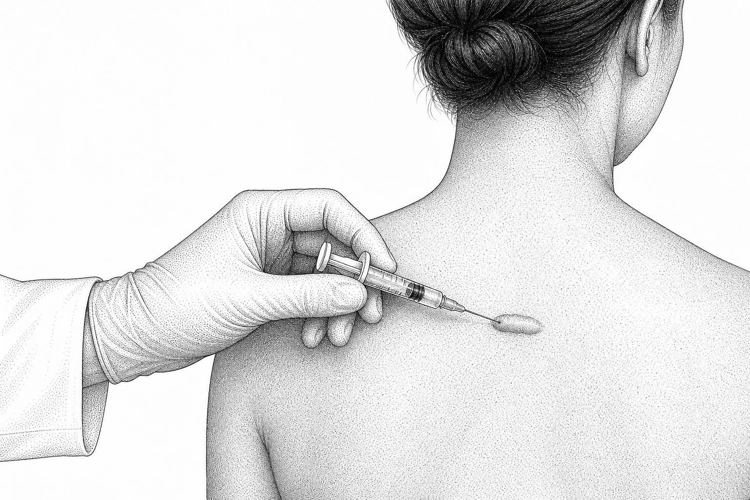dermatologist performing a steroid injection
