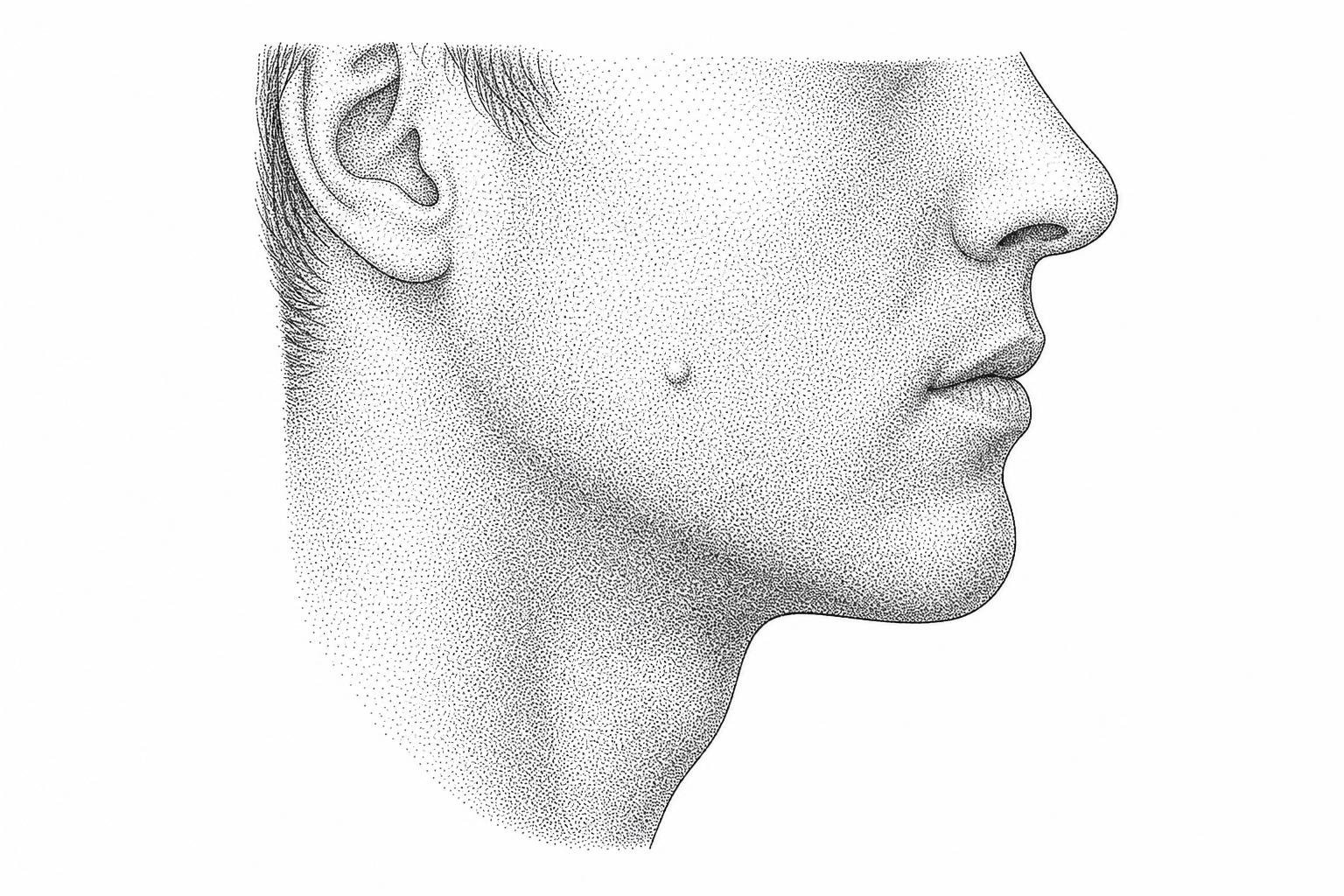 Close-up of raised hypertrophic acne scarring on skin, showing the firm elevated texture of a pimple scar
