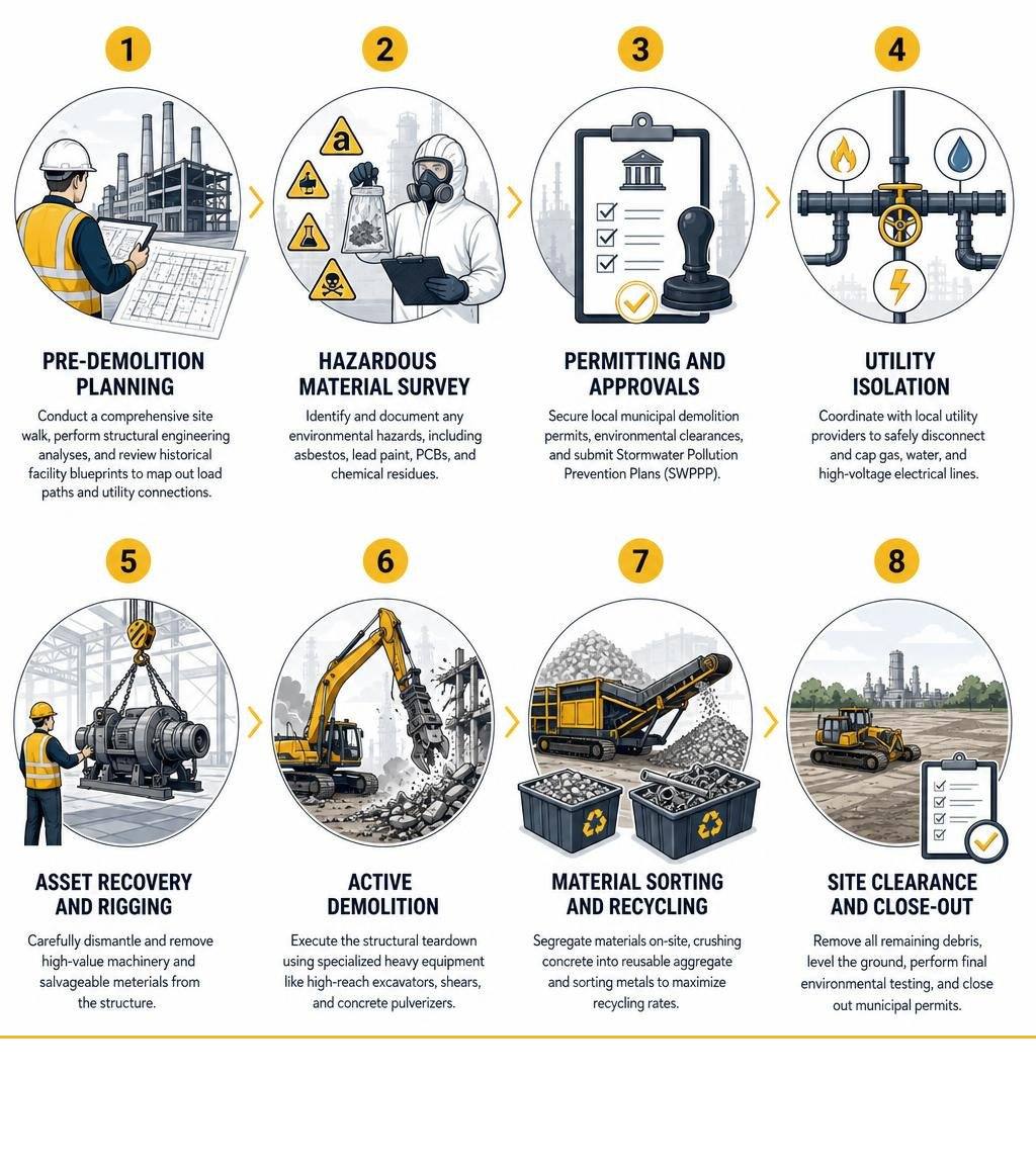 industrial demolition process sequence diagram industrial demolition process sequence diagram