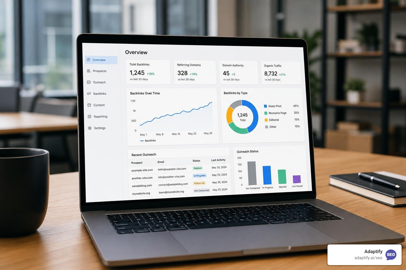 custom AI link building dashboard
