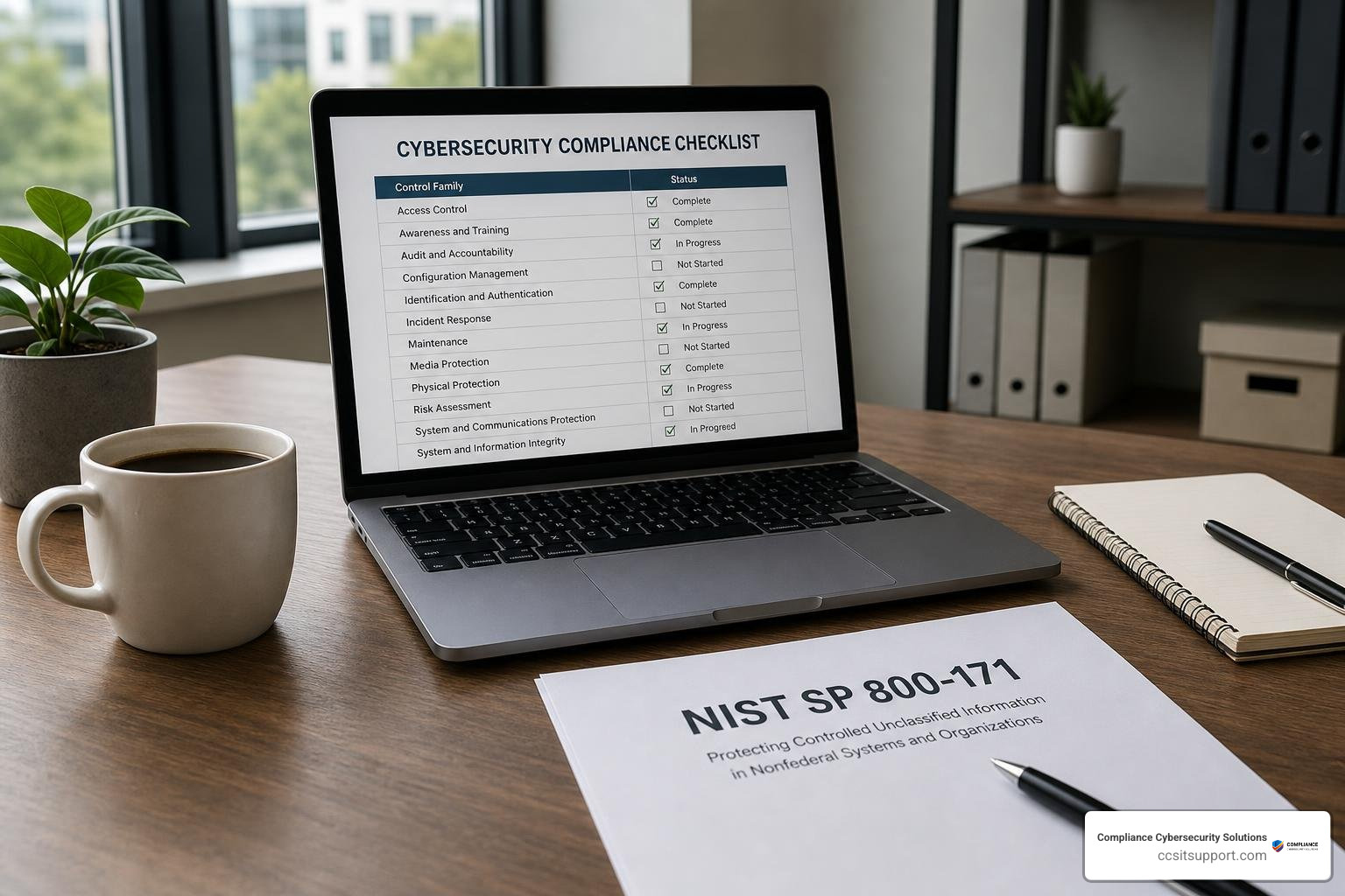 NIST SP 800-171 compliance checklist