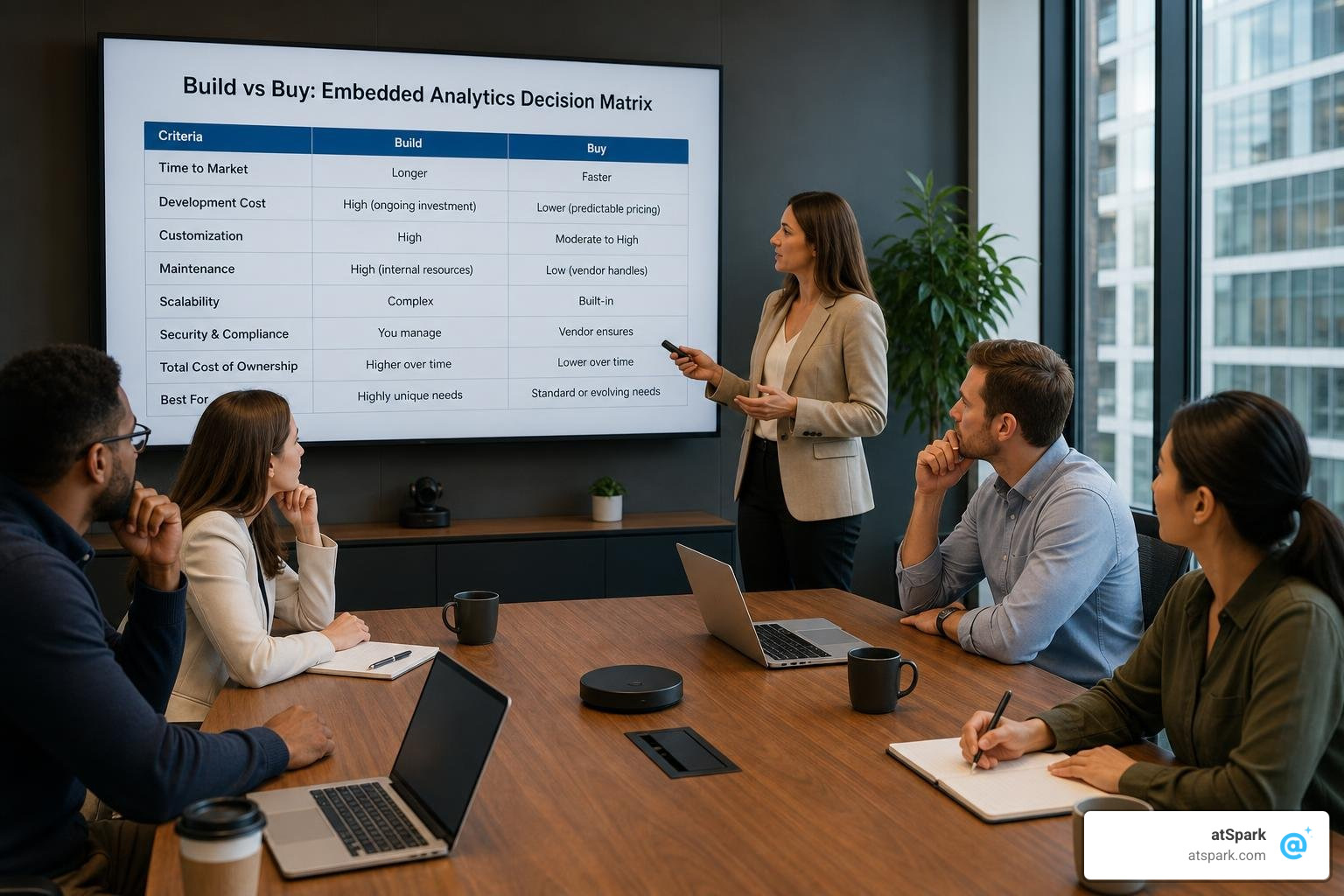 build vs buy decision matrix for embedded analytics