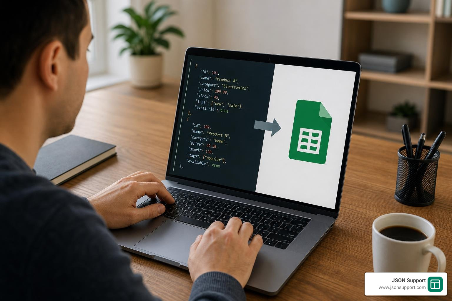 convert JSON to XLSX online