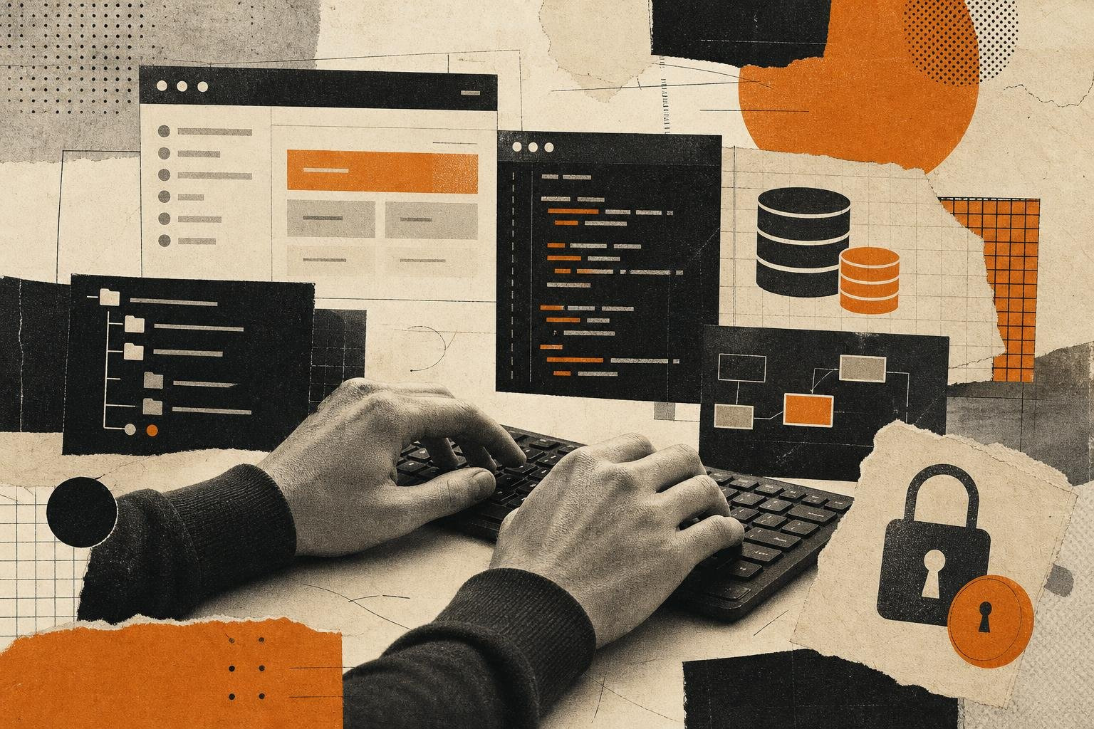 Developer-first secure database vault collage