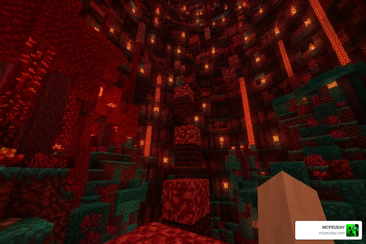 Crimson Forest level inside the Biome Spiral Parkour map tower