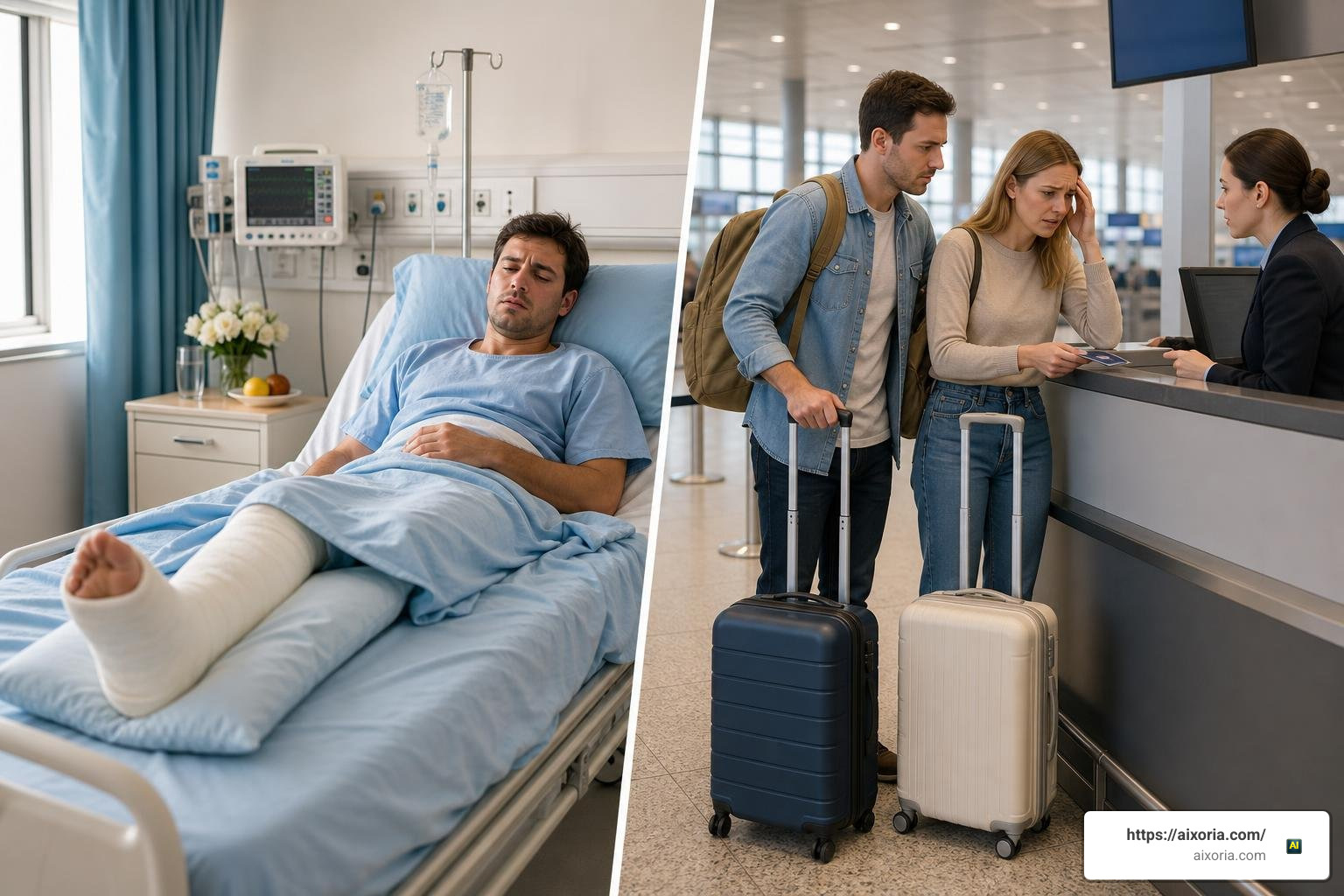 medical emergency abroad versus trip cancellation scenario