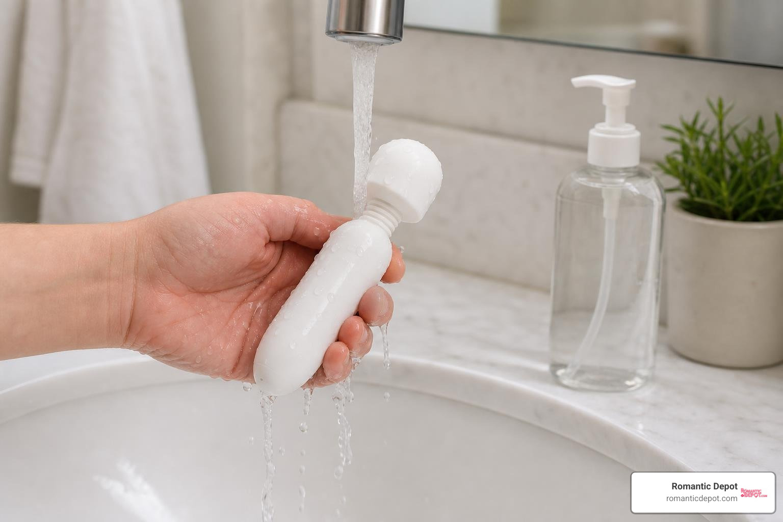 Cleaning a silicone massager with specialized toy cleaner